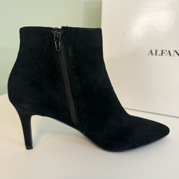 Alfani Women's Black Suede Pointed Toe Zip Heels Jacklynnel Ankle Boots 7M NIB - Picture 12 of 14
